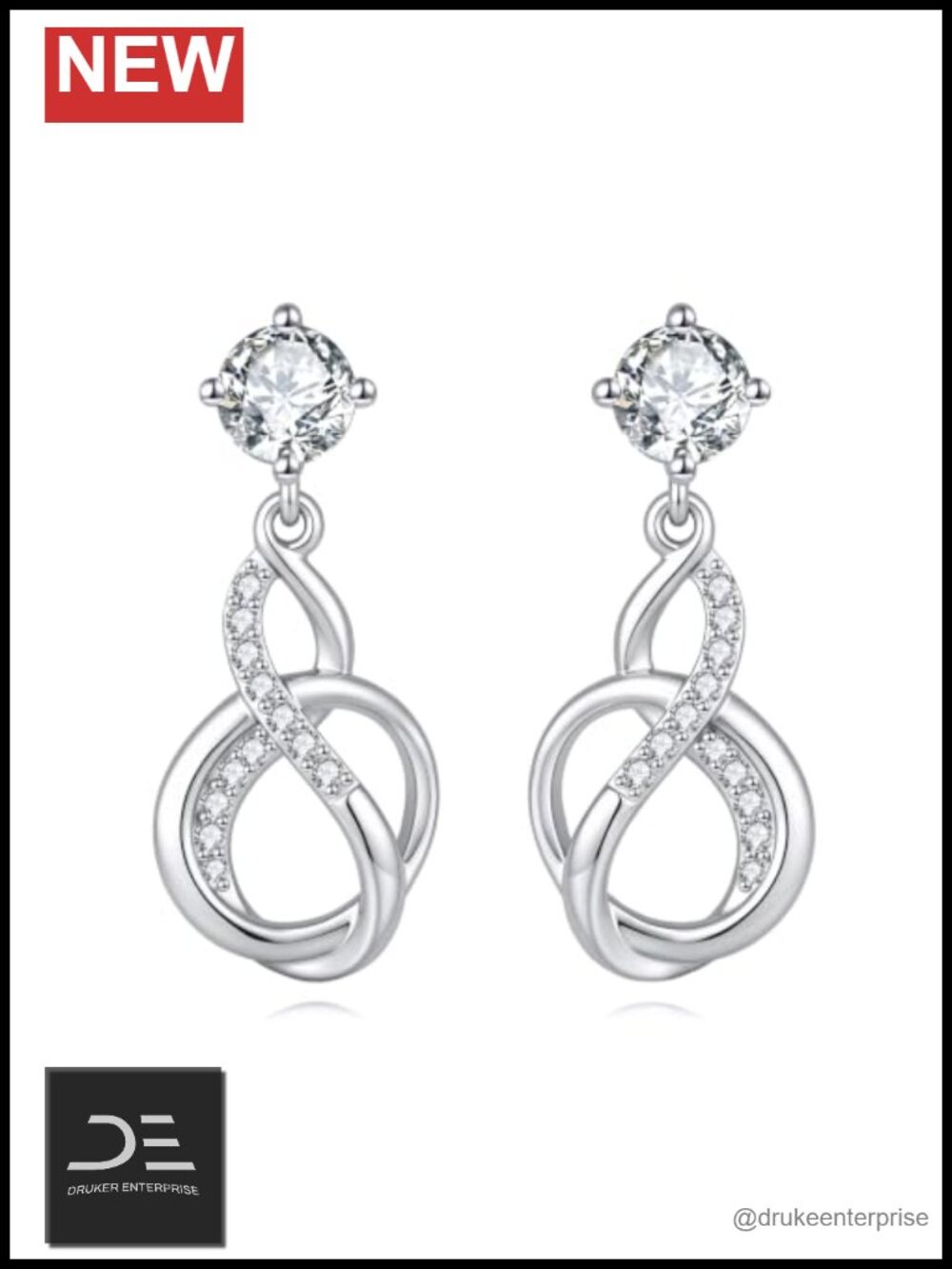 925 Sterling Silver Moissanite Dangle Earrings Hypoallergenic Leverback